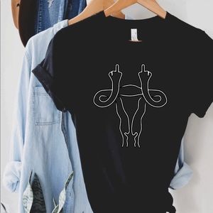 Middle Finger Uterus T- Shirt
